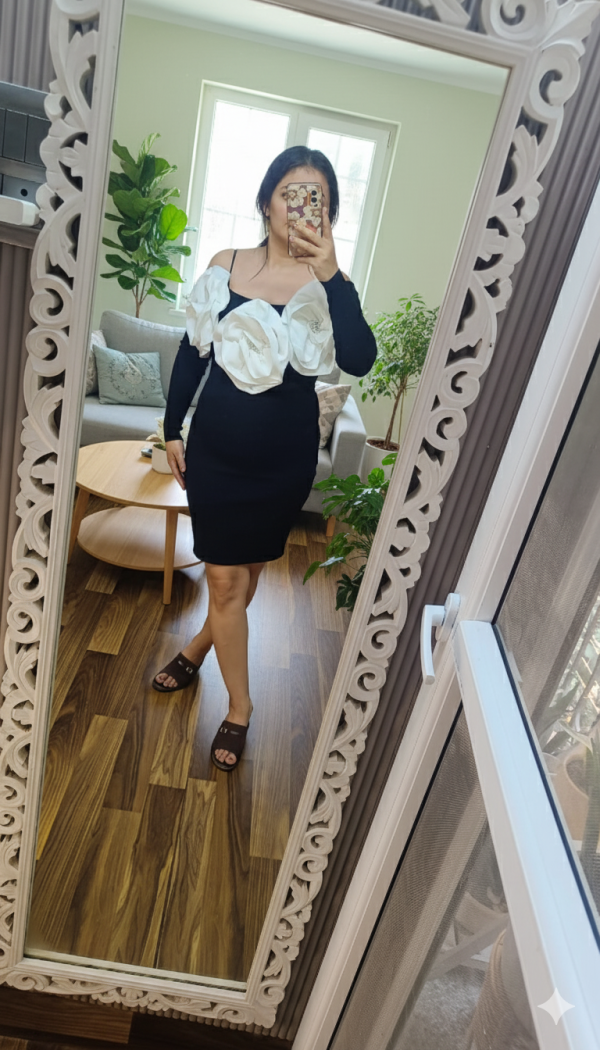 3D Flower Premium Knitting Dress