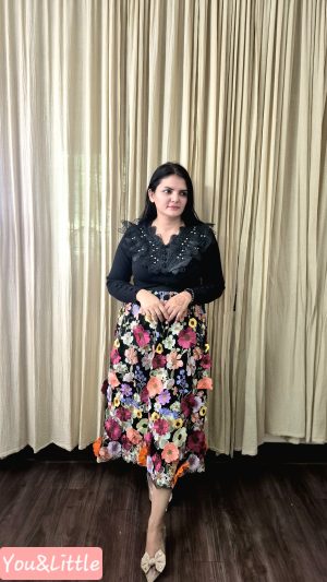 3D Korean Luxury Skirt-Black