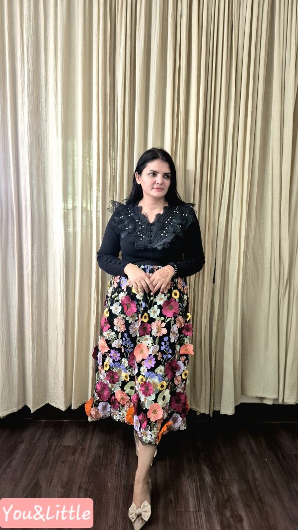 3D Korean Luxury Skirt-Black