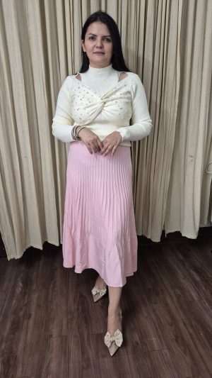 20251025_164711 Soft Knitted Pink Skirt