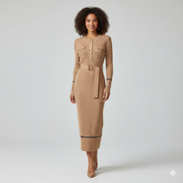 Body-Fitted Knit Dress – Super Stretchable