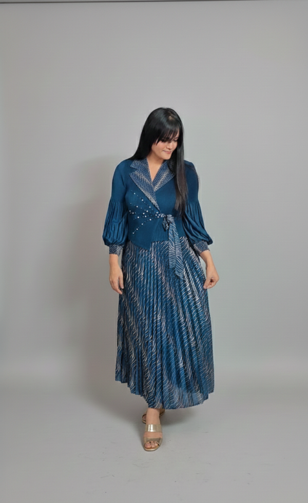 Korean Magic Fabric Pleated Dress