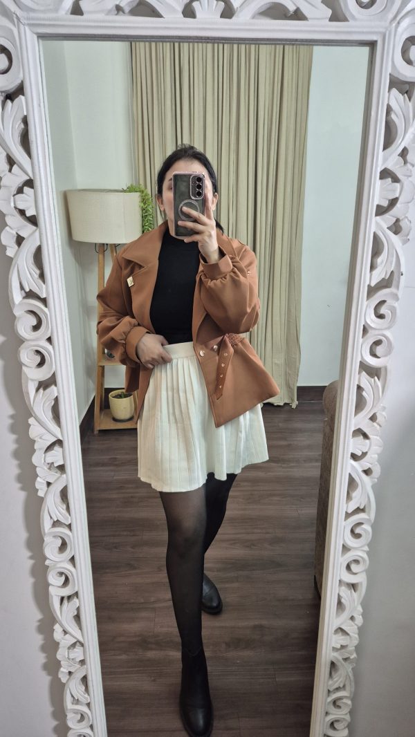 Chic Knit Pleated Mini Skirt