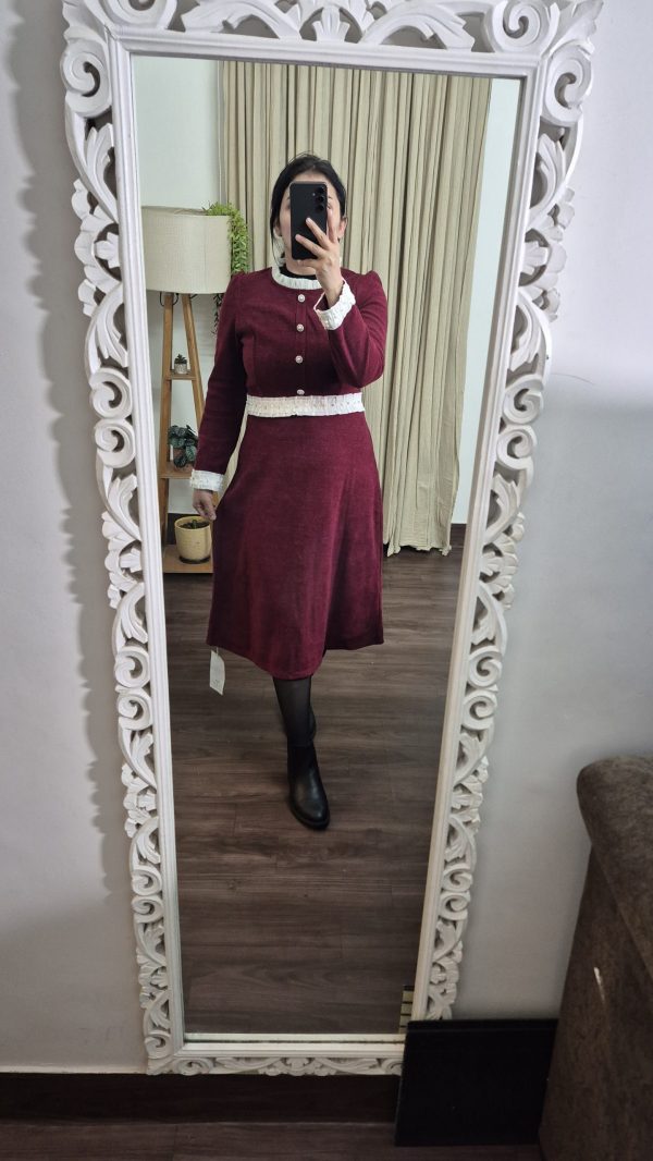 Vintage Luxe Corduroy Dress for Women