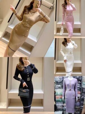 Body-Fitted Knit Dress – Super Stretchable