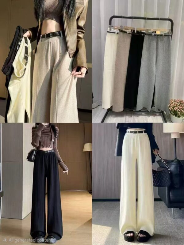 Korean Slim-Fit Warm Pants – Includes Belt