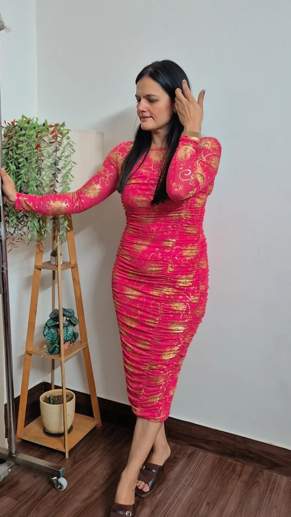 IMG_20251230_232738_263 Premium Powernet Foil Work Body-Fitted Dress