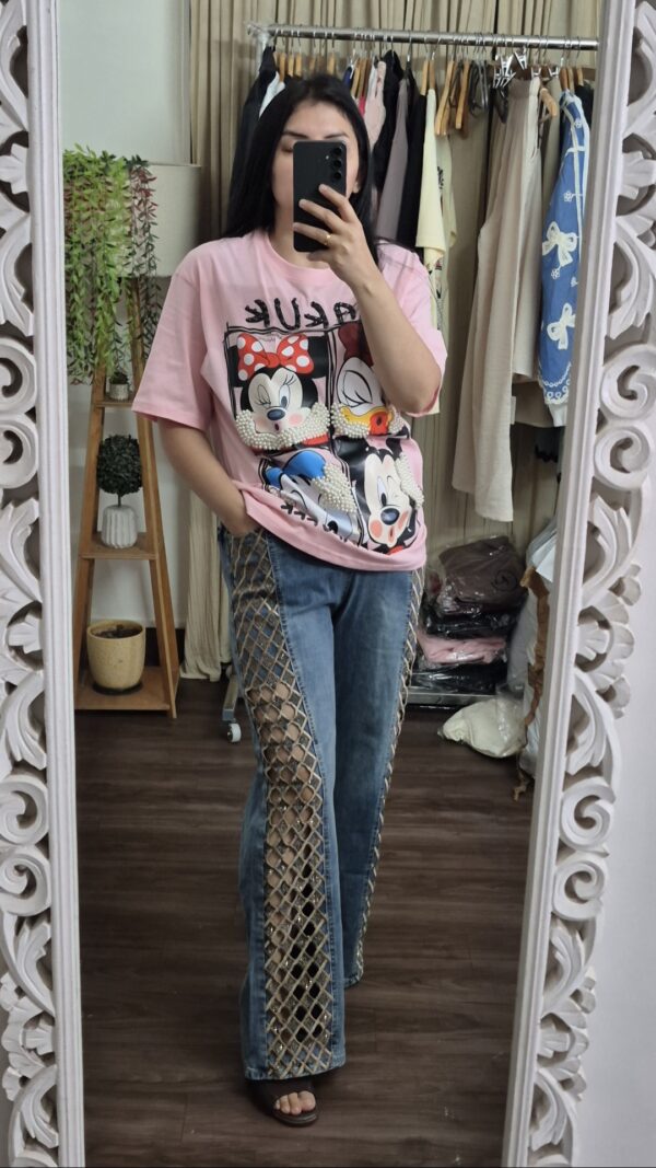 Designer Korean Jeans with Criss Cross Cut Detailing