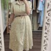 Cotton Linen Stripe Dress for Women