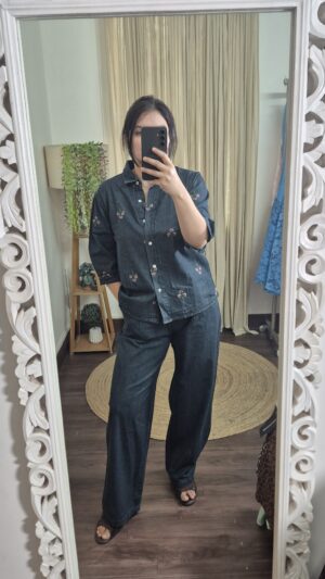 Embroidered Denim Co-ord Set
